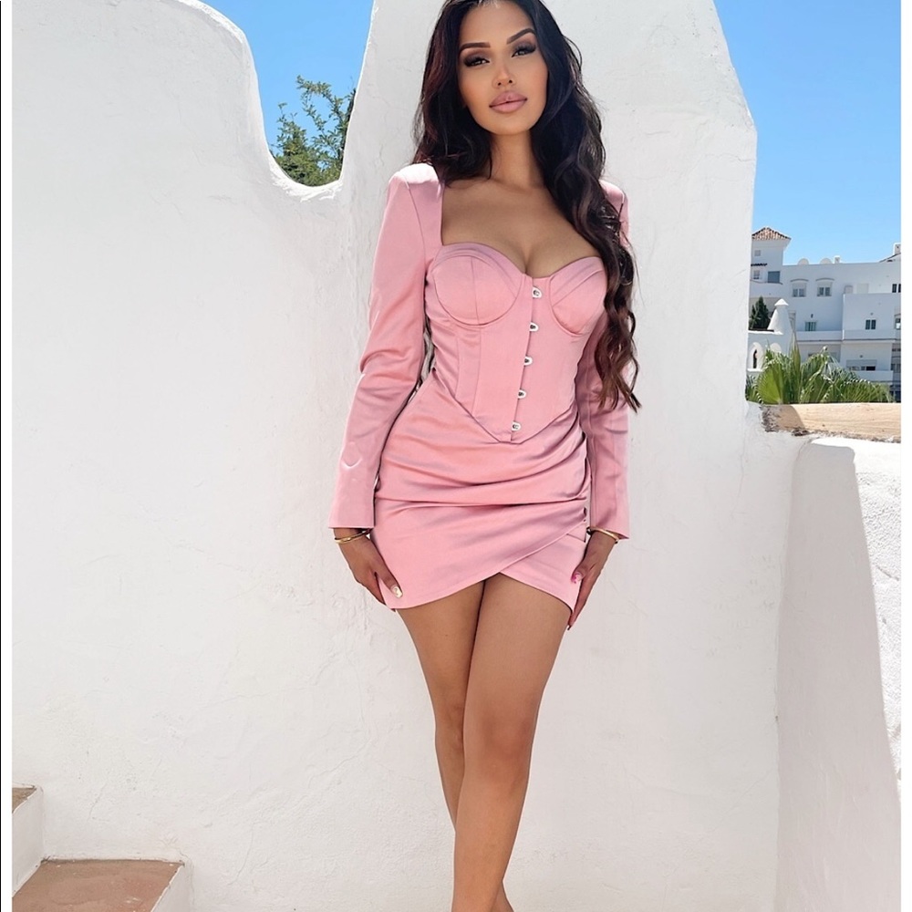 Stunning Lavish Alice Asymmetric satin corset dress